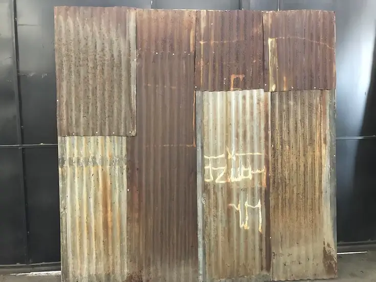 Corrugated Rusted Metal Flat 8x8